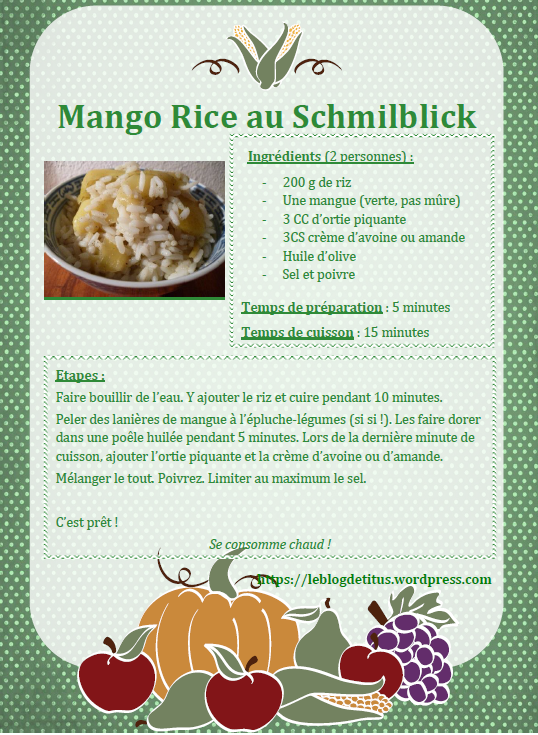 Mango rice au Schmilblick